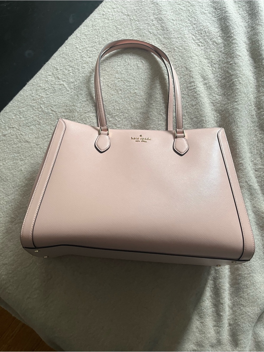 kate spade Pale Pink Leather Laptop Tote
